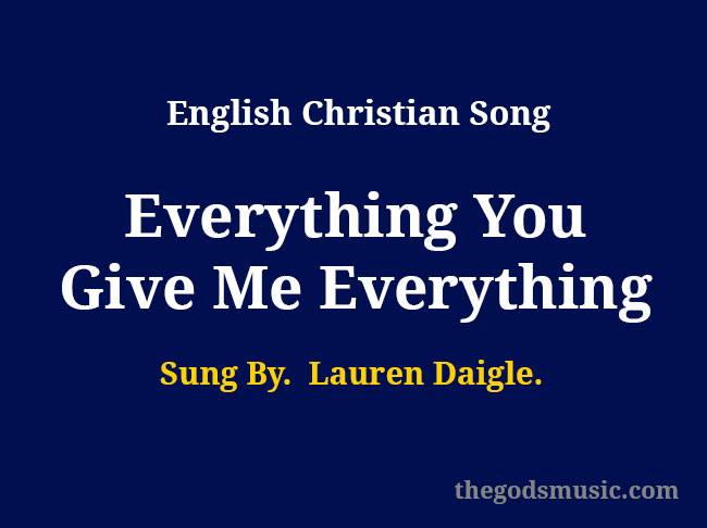 i give you all of me lyrics gospel