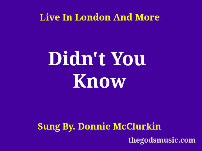 Didnt You Know Lyrics 18